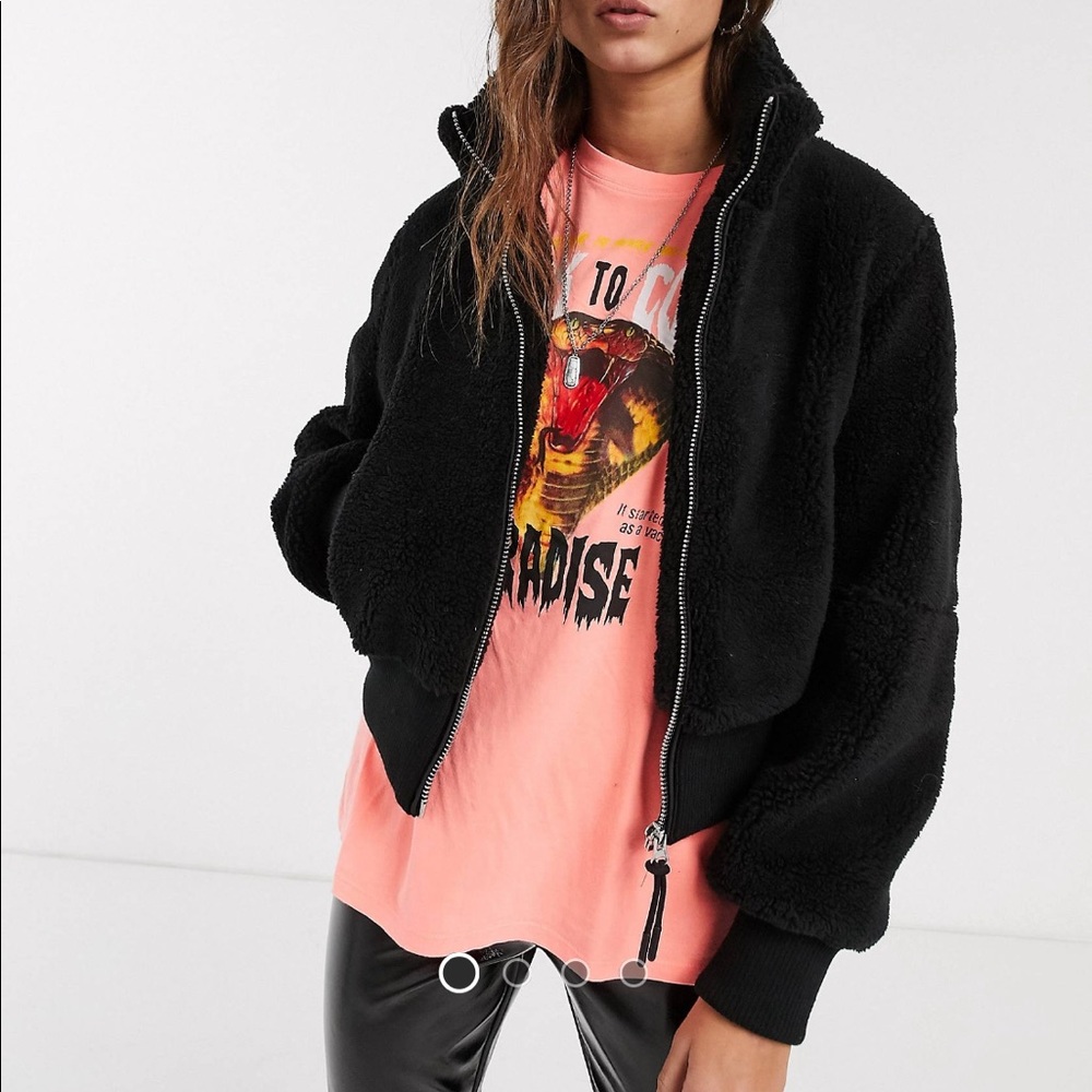 Bershka zip up fleece jacket